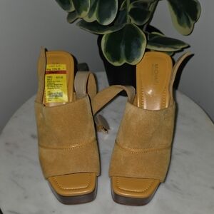 Michael Kors Mustard Suede Mules